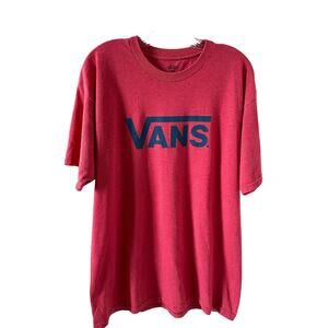 Vans Red Logo T-shirt Tee Mens Size L